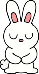 hand drawn quirky cartoon rabbit