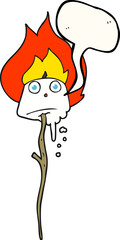 freehand drawn speech bubble cartoon toasted marshmallow