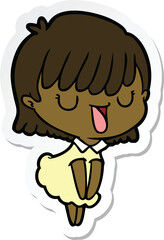 sticker of a cartoon woman
