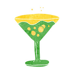 freehand retro cartoon cocktail