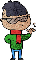 cartoon boy wearing sunglasses