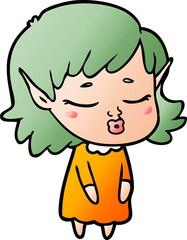 pretty cartoon elf girl