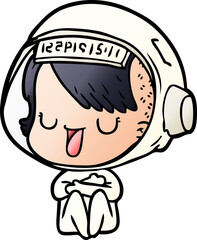cartoon astronaut woman