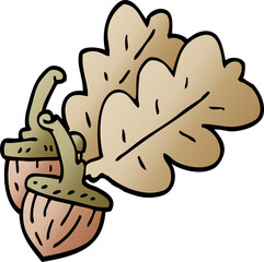 cartoon doodle acorn