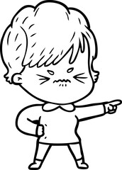 Obraz premium cartoon frustrated woman