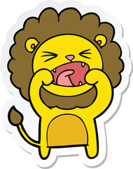sticker of a cartoon lion
