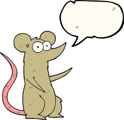 freehand drawn speech bubble cartoon mouse