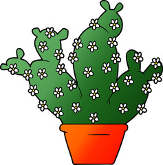 cartoon potted cactus