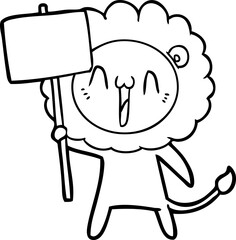 happy cartoon lion
