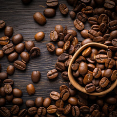 Fototapeta premium Coffee Beans Background with Copy Space