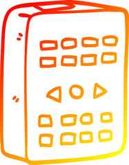 warm gradient line drawing of a cartoon old remote control