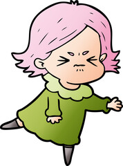 cartoon angry woman