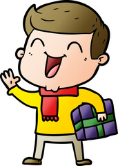 cartoon happy man