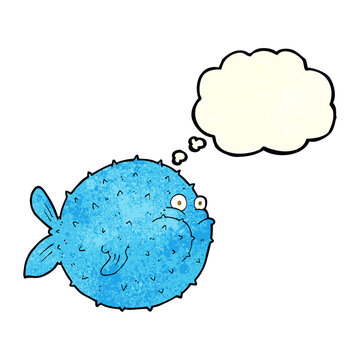 recommend clip art: cartoon puffer fish with thought bubble