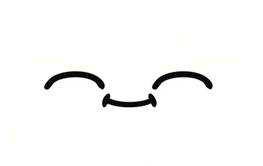 flat color retro cartoon of a white cloud