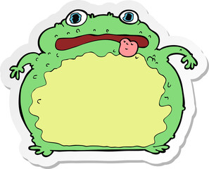 sticker of a cartoon funny frog