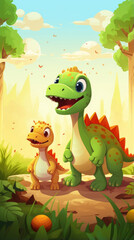 The dinosaur friends help a lost baby dinosaur find its way back to its family.