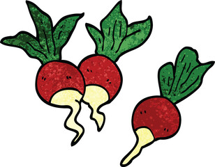 cartoon doodle healthy radish