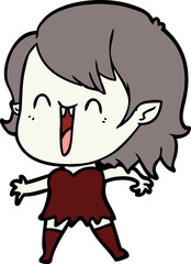 cute cartoon happy vampire girl