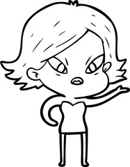 cartoon stressed woman