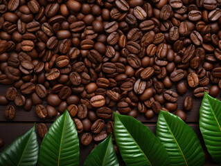 Coffee Beans Background with Copy Space