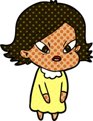 cartoon stressed woman