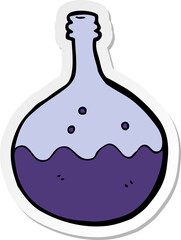 sticker of a cartoon bubbling chemicals