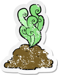 retro distressed sticker of a cartoon smelly poop