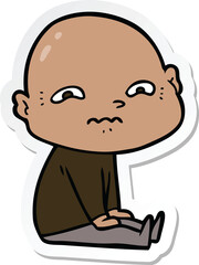 sticker of a cartoon nervous man