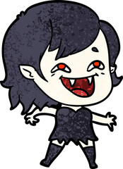 cartoon laughing vampire girl