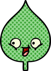 comic book style cartoon of a expressional leaf