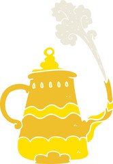 flat color illustration of fancy coffee pot