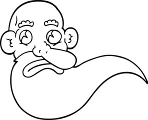 Obraz premium line drawing cartoon grumpy old man