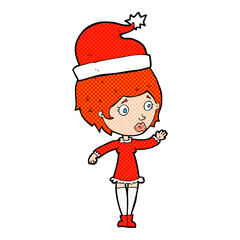 cartoon woman ready for christmas