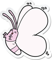 sticker of a funny cartoon butterfly