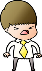 cartoon stressed man