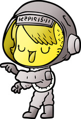 cartoon astronaut woman