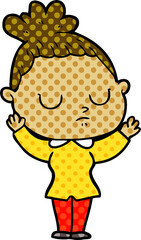 cartoon calm woman