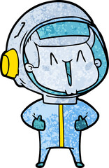 happy cartoon astronaut