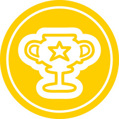 trophy cup circular icon symbol