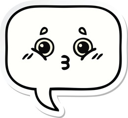 sticker of a cute cartoon speech bubble