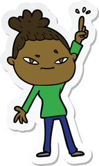 sticker of a cartoon woman
