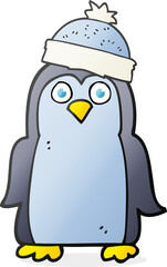 freehand drawn cartoon penguin