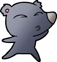 cartoon whistling bear