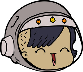 cartoon happy astronaut face