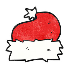 freehand textured cartoon christmas hat