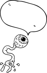 freehand drawn speech bubble cartoon gross eyeball