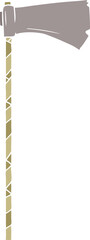 flat color style cartoon medieval war axe