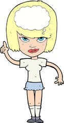 cartoon woman with idea