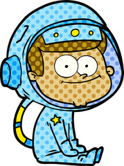 happy astronaut cartoon © lineartestpilot